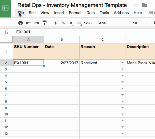 Inventory Form Template | PDF Template